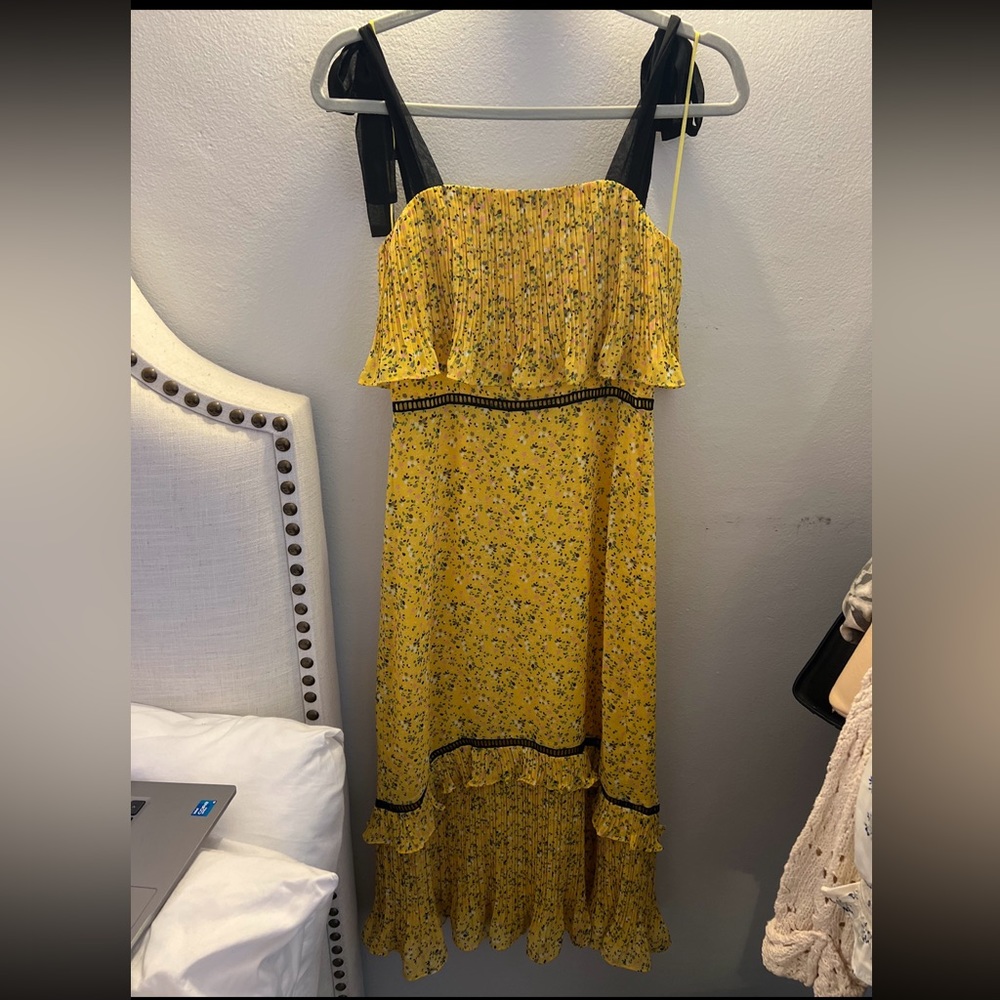 Whistles Size 4 Yellow Midi Dress